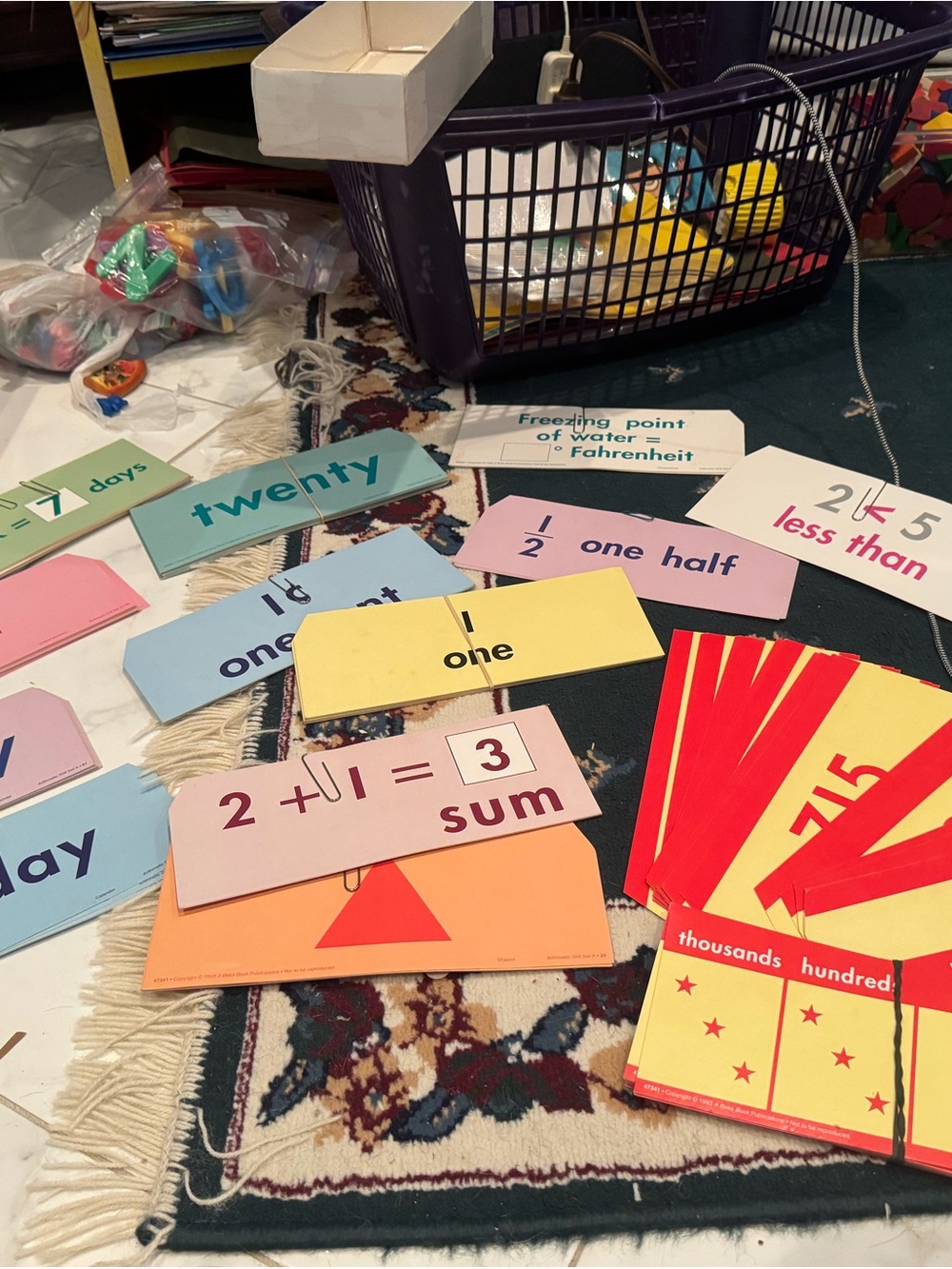 Educational Math Flash Cards Set - Multicolor